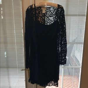 2 Piece straight lace dress and duster